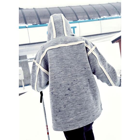 Free People Feel The Heat Merino Wool Pullover Gray Heather Combo Multiple Sizes - Picture 1 of 3